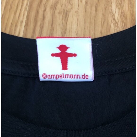 Ampelmann Berlin Organic Cotton T-Shirt With Green Walking Man Graphic Black Lrg - Picture 5 of 9